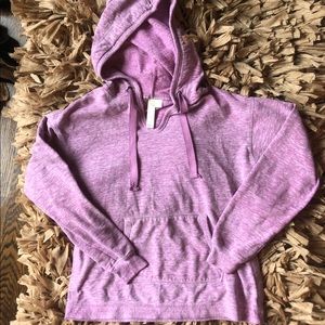 GreenTea Marled Lavender V-Neck SOFT Hoodie, S EUC